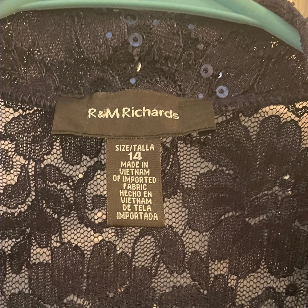 R&M Richards Size 14  Navy Lace Jacket - Picture 2 of 7